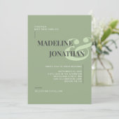 Romantic Elegant Plain Sage Green Wedding Kaart (Staand voorkant)