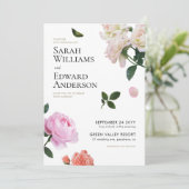 Romantic Elegant Rozen Weddenschap Kaart (Staand voorkant)