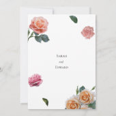 Romantic Elegant Rozen Weddenschap Kaart (Achterkant)