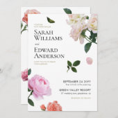 Romantic Elegant Rozen Weddenschap Kaart (Voorkant / Achterkant)