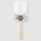 Romantic Elegant Waterverf Floral Wedding Programm Handwaaier (Voorkant)