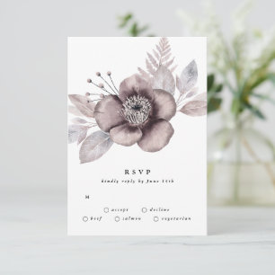 Romantic Elegant Waterverf Floral Wedding RSVP Kaartje
