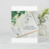 Romantic Elegant Wedding Invitation | Soft & Timel Kaart (Staand voorkant)