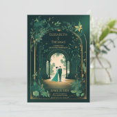 Romantic Emerald Green en Gold. Kaart (Staand voorkant)