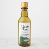 Romantic Emerald Green Roos Weddenschap Hartelijk  Wijn Etiket (Voorkant)