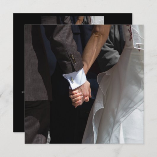 Romantic en Elegant Wedding Couple Holding Hands Kaart (Voorkant / Achterkant)