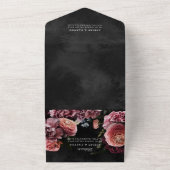 Romantic en Moody Pink Bouquet All In One Uitnodiging (Buitenkant)