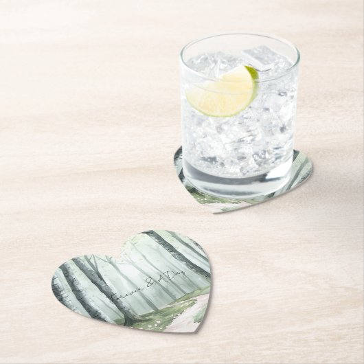 Romantic Enchanted Forest Wedding Kartonnen Onderzetters (Insitu)