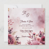 Romantic Ethereal Mauve Floral Wedding Invitation  (Devant)