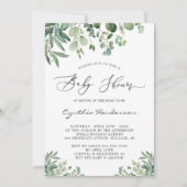 Romantic Eucalyptus Baby shower Kaart (Voorkant)