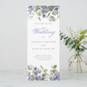 Romantic Eucalyptus & Lavender Weddenschap Programma (Staand voorkant)