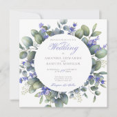 Romantic Eucalyptus & Lavender Wedding Invitation (Devant)
