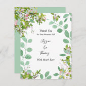 Romantic Eucalyptus Summer Wedding Bedankkaart (Voorkant / Achterkant)