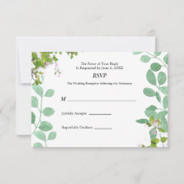Romantic Eucalyptus Summer Wedding RSVP Kaart