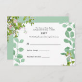 Romantic Eucalyptus Summer Wedding RSVP Kaart (Voorkant / Achterkant)