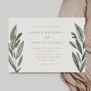 Romantic Evergreen Wedding Invitation Save The Date