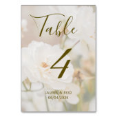 Romantic Faded White Roses Photo Custom Wedding Kaart (Voorkant)