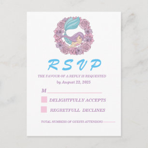 Romantic Fairy Tale Mermaid RSVP Briefkaart
