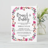 Romantic Fairytale Blossom Wreath Brunch & Bubble Kaart (Staand voorkant)