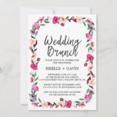 Romantic Fairytale Blossom Wreath Wedding Brunch Kaart (Voorkant)