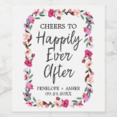 Romantic Fairytale bruiloft "Gelukkig Ever na" Wijn Etiket (Enkel label)