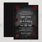 Romantic Fairytale Castle Roos Thorn Dark Wedding Kaart (Voorkant / Achterkant)