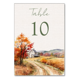 Romantic fall barn Wedding Kaart