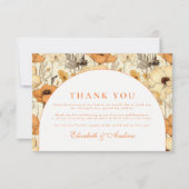 Romantic Fall Floral Wedding Bedankkaart (Voorkant)