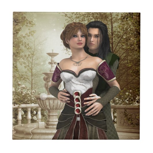 Romantic Fantasy Couple Tegeltje (Voorkant)
