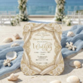 Romantic Faux Gold Calligraphy Royal Wedding  Kaart