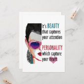 Romantic Female Beauté Dire Carte de voeux succès (Devant/Arrière en situation)