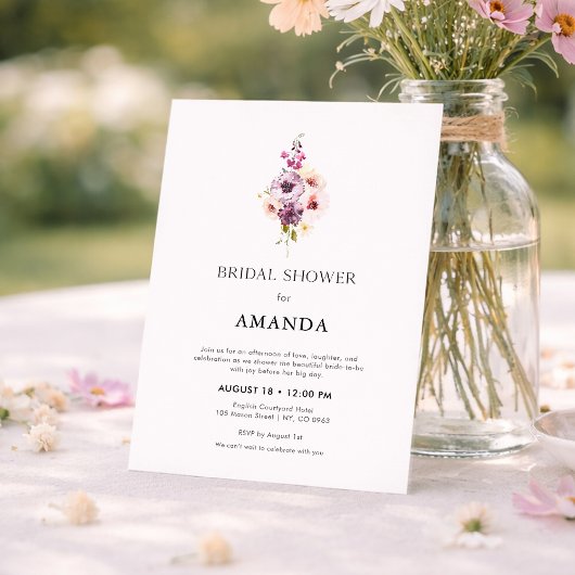 Romantic Fine Art Bridal Shower Invitation