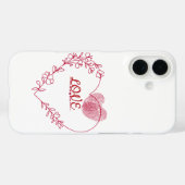 Romantic Fingerprint Heart Floral Phone Case (Achterkant (horizontaal))