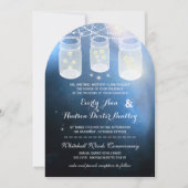Romantic Firefly Mason Jar Wedding Kaart (Voorkant)