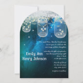 Romantic Firefly Mason Jar Wedding Kaart (Voorkant)