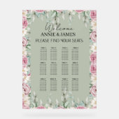 Romantic Floral Acrylic Wedding Seating Chart Sign (Recto)