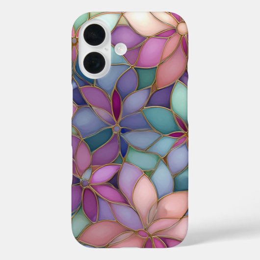 Romantic Floral Aesthetic Stained Glass Phone Case (Achterkant)