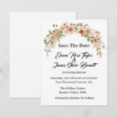Romantic Floral Arch Save the Date Card (Voorkant / Achterkant)