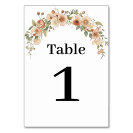 Romantic Floral Arch Table Number  Kaart