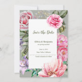 Romantic Floral Blush Garden Wedding Save the Date Aankondiging (Voorkant)