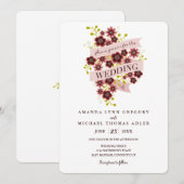 Romantic Floral Bouquet Banner Weddenschap Kaart (Voorkant / Achterkant)