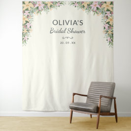 Romantic Floral Bridal Shower Backdrop Wandkleed