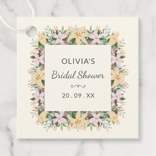 Romantic Floral Bridal Shower Label (Voorkant)