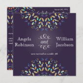 Romantic Floral Chalkboard Post Wedding Invitation Kaart (Voorkant / Achterkant)