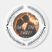 Romantic Floral Circle Save the Date Magneet (Voorkant)