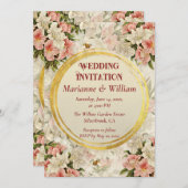 Romantic Floral Customizable wedding invitation (Devant / Derrière)