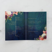 Romantic Floral Emerald Green Gold Wedding (Binnen)