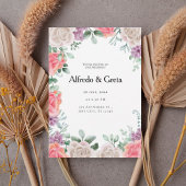 Romantic Floral Frame Wedding Invitation