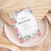 Romantic Floral Frame Wedding Invitation