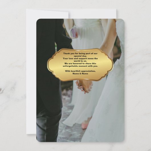 Romantic Floral Gold Wedding Invitation (Dos)